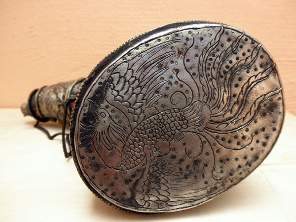 Antique silver gunpowder horn. Tibet. Foto 5