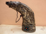 Antique silver gunpowder horn. Tibet. Ref. AAD