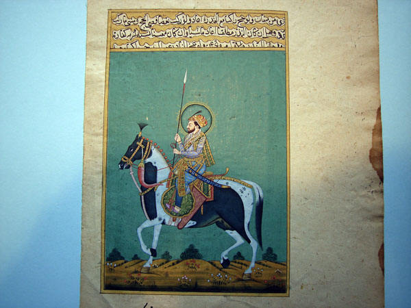 Persian miniature painting, knight. Foto 1