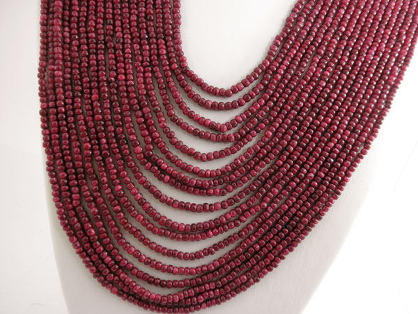 Ceylon Red rubi 17 strands necklace.. Foto 2