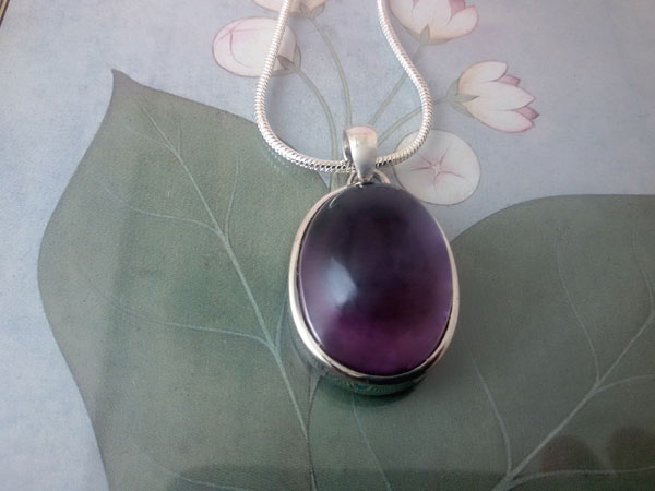 Amethyst and Sterling silver pendant.. Foto 1