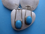 Handmade Sterling silver and Turqoise gemstones earrings.. Ref. JAW