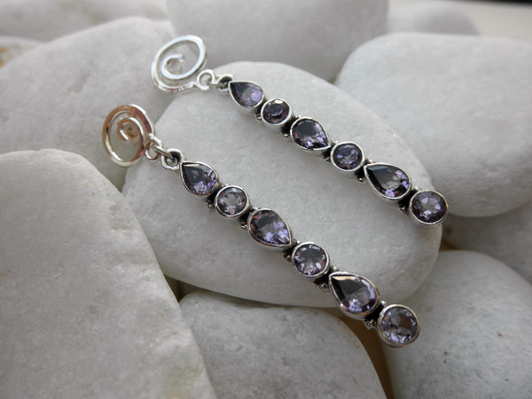 Pendientes de plata y amatista. Foto 1
