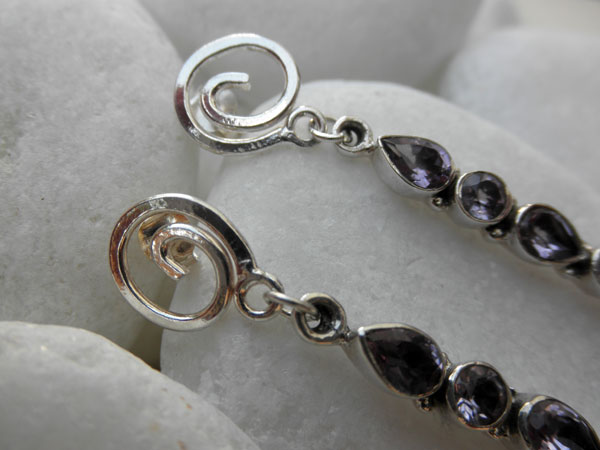 Pendientes de plata y amatista. Foto 2