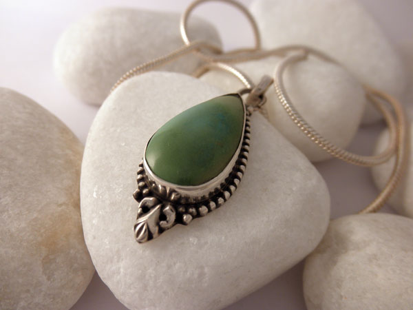 Collier Tribal Afghan Kuchi En Plata Alemana Avec Turquoise - Longueur 48 Cm, Style Bohème Ethnique