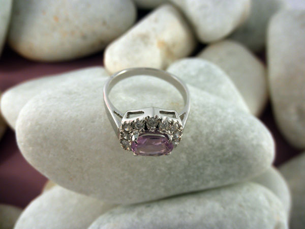Handmade Sterling silver, Amethyst and Cubic Zircon.. Foto 2
