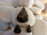 Pendant and earrings Sterling silver and Agates handmade jewelry.. Ref. JWN