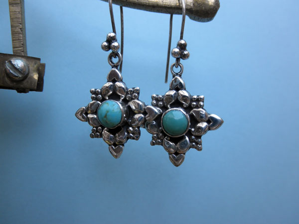 Pendientes de plata y Turquesa. Foto 1