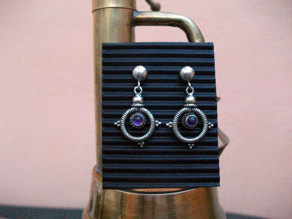 Pendientes de plata y amatista. Foto 1