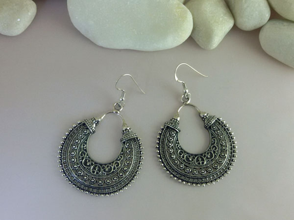 Ethnic Sterling silver earrings.. Foto 2