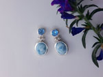 Larimar and Blue Topace Sterling silver earrings.. Ref. MHQ