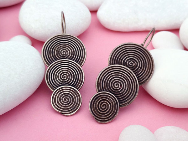 Ethnic earrings made of sterling silver, Karen.. Foto 1