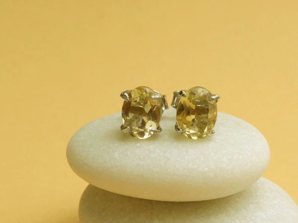 Sterling silver earrings and citrine quartz gems.. Foto 2