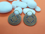 Ethnic bronze and enamel earrings.. Ref. MJG