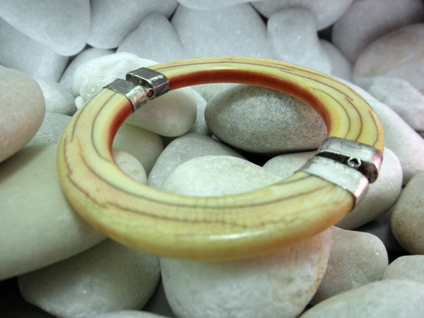 Antique Sterling silver and ivory bracelet.. Foto 2