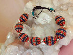 Ethnic Tibetan bracelet made in Coral and Lapis lazuli.. Ref. NDG