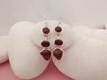 Ethnic earrings made of Sterling silver and garnets.. Ref. NEE