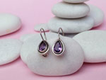 Ethnic earrings made of Sterling silver and Amethyst.. Ref. NEP