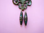Tibetan ethnic earrings made of silver alloy, turquoise and coral.. Ref. NFN