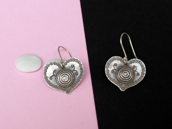 Ethnic "Karen" Sterling silver earrings.. Foto 1