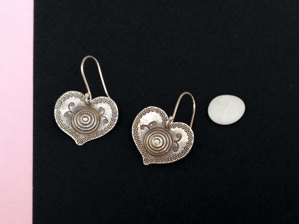 Ethnic "Karen" Sterling silver earrings.. Foto 2