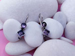 Ethnic Sterling silver earrings and amethyst gems.. Ref. NFP