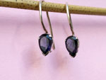 Delicate and elegant Sterling silver and blue sapphire ethnic earrings.. Ref. NFS