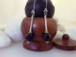 Black Amber and Sterling silver earings.. Ref. NGA