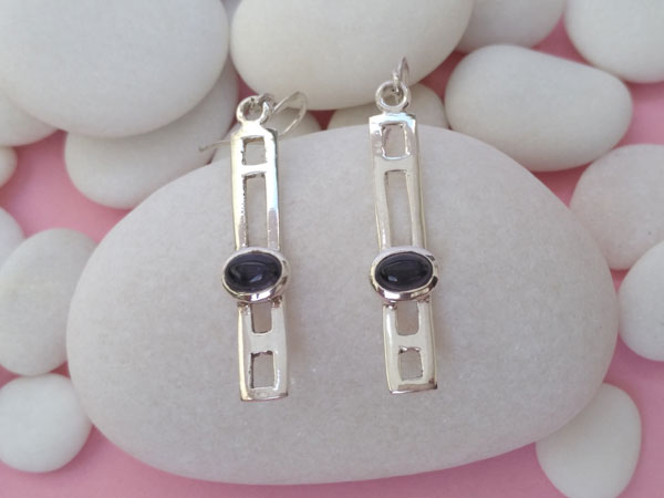 Sterling silver and Amethyst earrings.. Foto 2