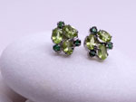 Vintage Sterling silver with Peridots and Emeralds earrings.. Ref. NGI