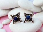 Handmade Sterling silver earrings with lapis lazuli gems.. Ref. NJJ