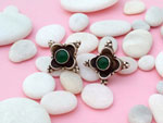 Handmade Sterling silver earrings with lapis green agate.. Ref. NJK