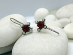 Ethnic sterling silver earrings with pearls and carnelian agate.. Ref. NJY