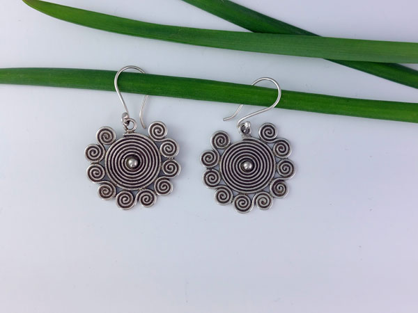 "Karen" Ethnic Sterling silver earrings.. Foto 1