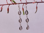 Ethnic silver and smoky quartz earrings.. Ref. NLY
