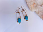 Ethnic handmade silver and turquoise earrings.. Ref. NMG