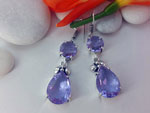 Ethnic silver and amethyst earrings.. Ref. NYE