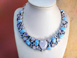 Sterling silver necklace with gems of Larimar, Moonstone, Blue Topaz and Aquamarines.. Ref. TCI