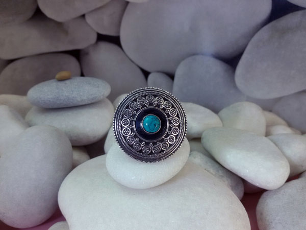 Turquoise and Sterling silver ring.. Foto 1