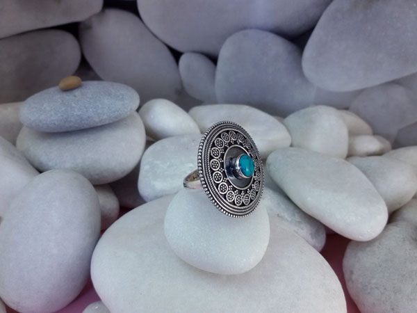 Turquoise and Sterling silver ring.. Foto 2