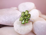 Faceted Peridot gemstomes and Sterling silver ring.. Ref. TDI