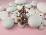 Coral and Sterling silver ethnic ring.. Ref. TDQ