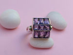 Sterling silver ring with amethyst gems.. Ref. TDW