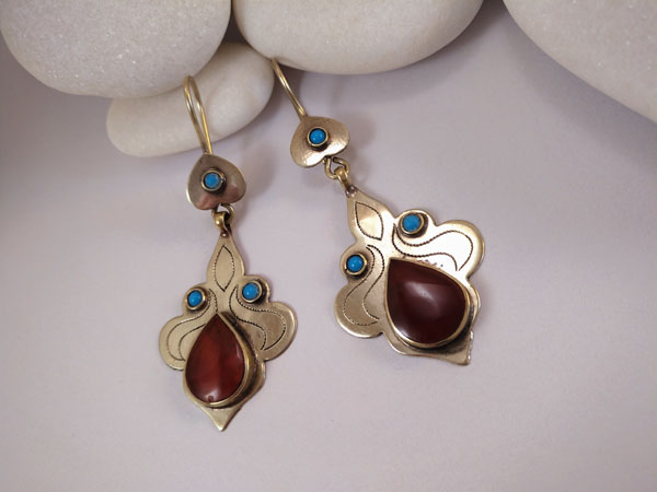 Pendientes etnicos artesanales "Tekke". Ref. TEF