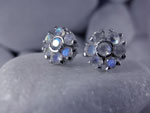 Vintage handmade Sterling silver with faceted Moonstone gemstones earrings.. Ref. TEN
