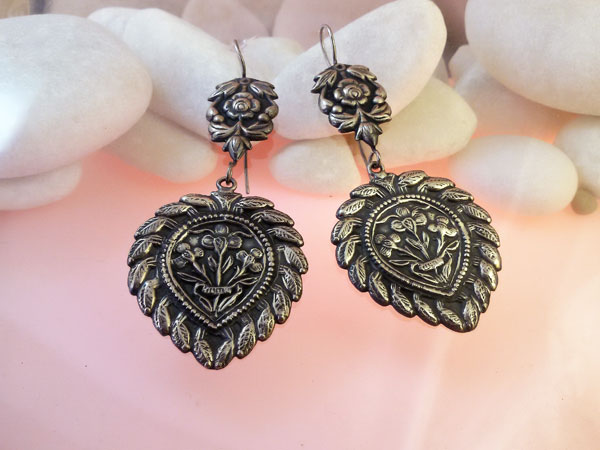 Traditional Sterling silver ethnic earrings.. Foto 1