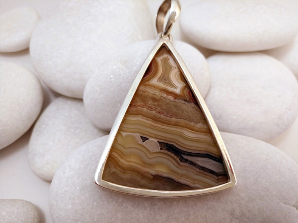 Agate and Sterling silver pendant.. Foto 2