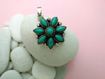 Ethnic tibetan Sterling silver and Turquoises pendant.. Ref. TLT