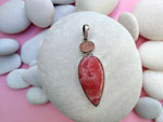 Handmade silver pendant with pink Quartz and Rhodochrosite.. Ref. TLX