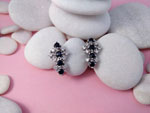Sterling silver earrings with gems of Sapphires and Swarovski crystals.. Ref. TMI